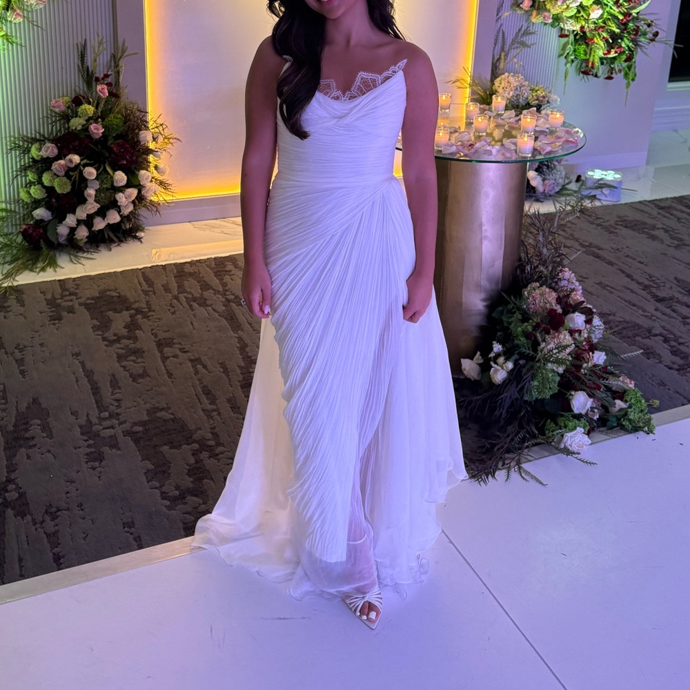 Strapless White Evening Dress - Hannah